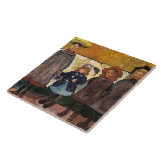 Edvard Munch - Vier Mädchen in Asgardstrand Fliese (Seite)