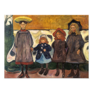 Edvard Munch - Vier Mädchen in Asgardstrand Fotodruck
