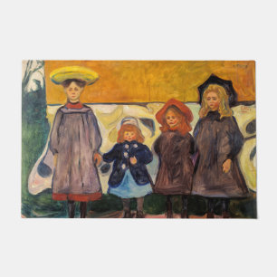 Edvard Munch - Vier Mädchen in Asgardstrand Fußmatte