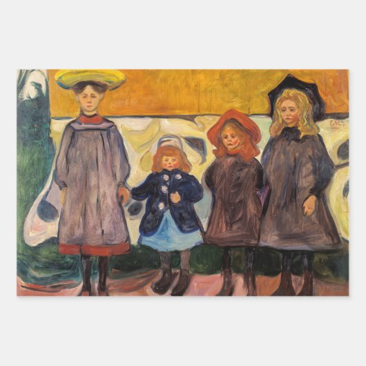 Edvard Munch - Vier Mädchen in Asgardstrand Geschenkpapier Set (Vorderseite 3)