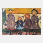 Edvard Munch - Vier Mädchen in Asgardstrand Geschenkpapier Set (Vorderseite)