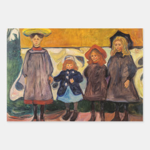 Edvard Munch - Vier Mädchen in Asgardstrand Geschenkpapier Set