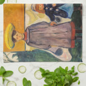 Edvard Munch - Vier Mädchen in Asgardstrand Geschirrtuch (Gefaltet)