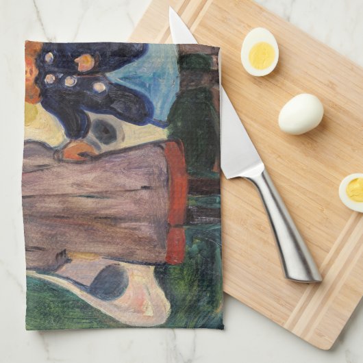 Edvard Munch - Vier Mädchen in Asgardstrand Geschirrtuch (Viertel Falte)