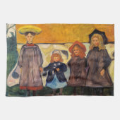 Edvard Munch - Vier Mädchen in Asgardstrand Geschirrtuch (Horizontal)