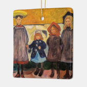 Edvard Munch - Vier Mädchen in Asgardstrand Keramikornament (Links)