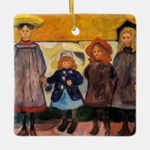 Edvard Munch - Vier Mädchen in Asgardstrand Keramikornament