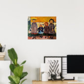 Edvard Munch - Vier Mädchen in Asgardstrand Poster (Heimbüro)