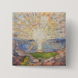 Edvard Munch Wandgemälde Die Sonne (Solen) (1911) Button