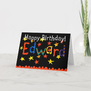 'Edward' Birthday Card (schwarz) Karte