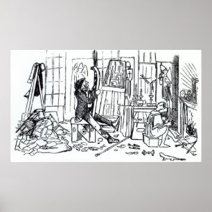 Edward Burne-Jones bei der Arbeit in seinem Studio Poster