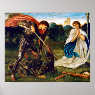 Edward Burne-Jones-Kampf St George tötet Drachen Poster