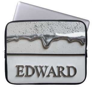 Edward Chrome Namensschild mit flüssigen Metalltro Laptopschutzhülle