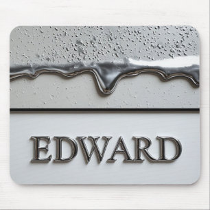 Edward Chrome Namensschild mit flüssigen Metalltro Mousepad