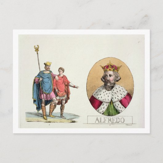 Edward der Beichtvater und der König Alfred, Postkarte (Vorderseite)