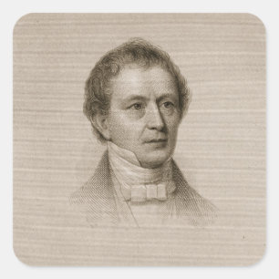 Edward Everett, graviert von John Cheney (1801-85) Quadratischer Aufkleber