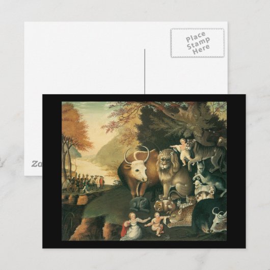 Edward Hicks Peaceable Kingdom Postkarte (Vorne/Hinten)