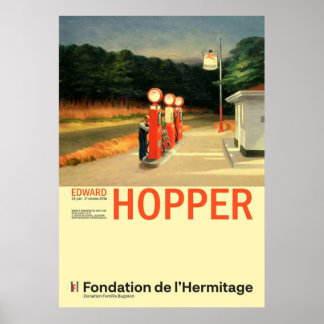 Edward Hopper Gas Minimalistische Ausstellung Kuns Poster