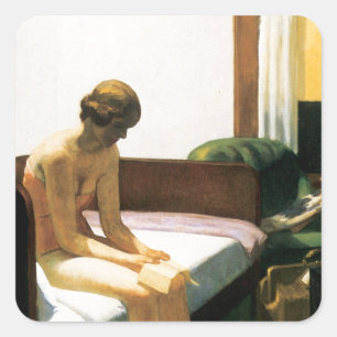 Edward Hopper-Hotelzimmer Quadratischer Aufkleber