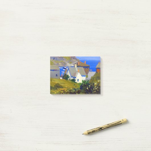 Edward Hopper Monhegan Houses Post-it Klebezettel (Auf Schreibtisch)