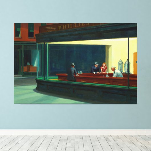 Edward Hopper - Nighthawks Leinwanddruck (Insitu (Holzboden))