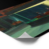 Edward Hopper - Nighthawks Poster (Ecke)
