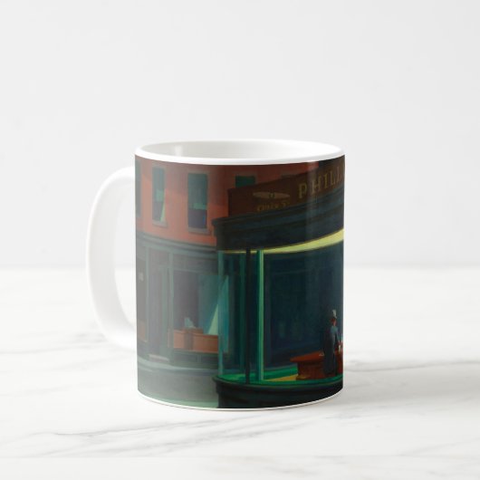 Edward Hoppers "Nighthawks" Kaffeetasse (Vorderseite Links)
