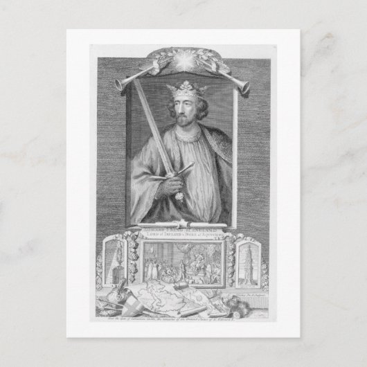 Edward I (1239-1307) King of England von 1272, af Postkarte (Vorderseite)