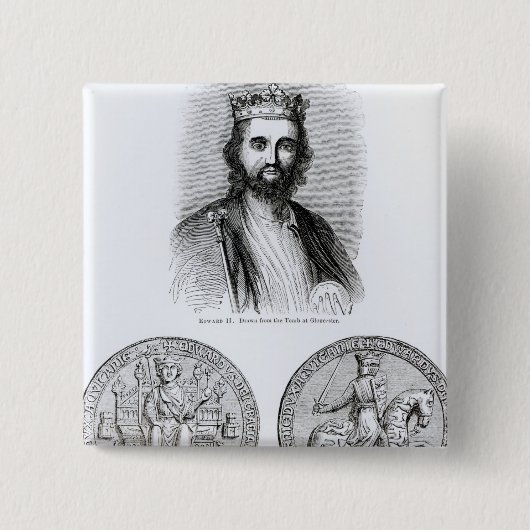 Edward II gezeichnet vom Grab Button (Vorderseite)