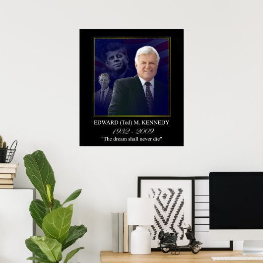 Edward Kennedy mit Jack und Bobby Poster (Heimbüro)