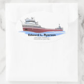 Edward L. Ryerson CML, Frachter der Großen Seen Ovaler Aufkleber (Tasche)