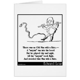 Edward Lear alter Mann mit einem Flöte Limerick