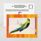 Edward Lear. Barnards Paraket. Postkarte (Vorne/Hinten)
