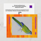 Edward Lear. Bauer's Parakeet. Postkarte (Vorne/Hinten)