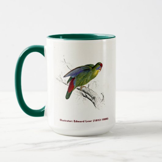 Edward Lear Bird Collection Red Fronparakeet Tasse (Links)