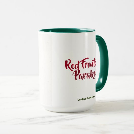 Edward Lear Bird Collection Red Fronparakeet Tasse (VorderseiteRechts)