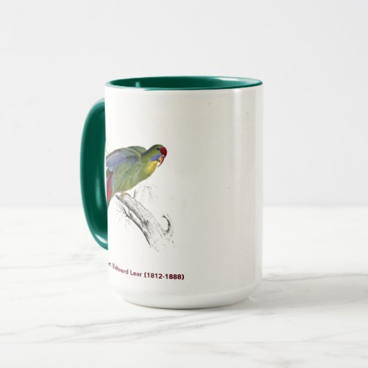 Edward Lear Bird Collection Red Fronparakeet Tasse (Vorderseite Links)