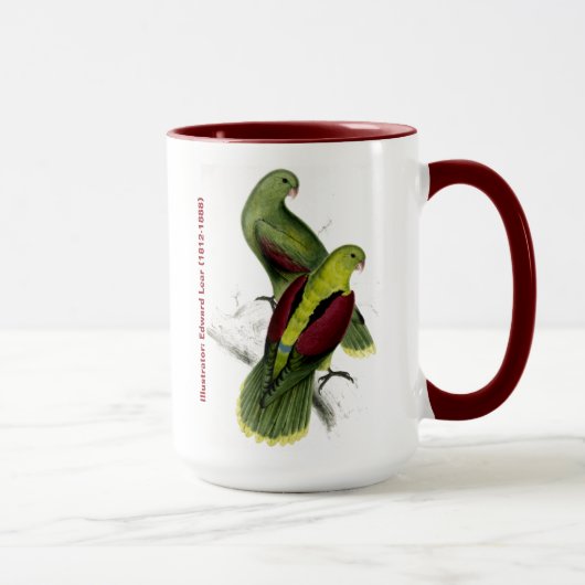 Edward Lear Bird Crimson Winged Parakeet Tasse (Rechts)