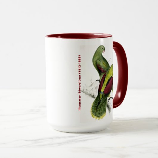 Edward Lear Bird Crimson Winged Parakeet Tasse (VorderseiteRechts)