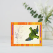 Edward Lear. Collared Parakeet. Postkarte (Stehend Vorderseite)