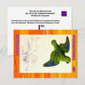 Edward Lear. Collared Parakeet. Postkarte (Vorne/Hinten)