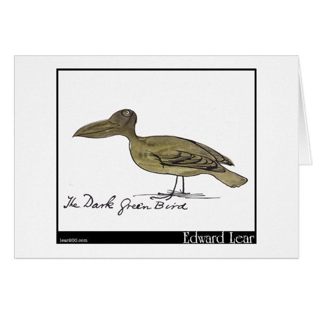 Edward Lear dunkelgrüner Vogel (Vorderseite (Horizontal))