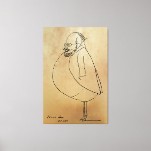 Edward Lear, eine Selbstkarikatur Leinwanddruck
