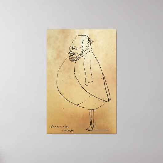 Edward Lear, eine Selbstkarikatur Leinwanddruck (Vorderseite)