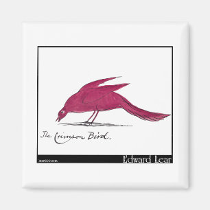 Edward Lear hochroter Vogel Magnet