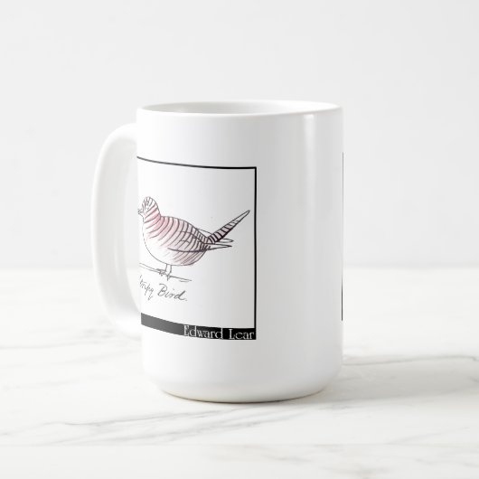 Edward Lear Stripy Vogel Kaffeetasse (Vorderseite Links)