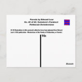 Edward Lear. Swindern's Parakeet. Postkarte (Rückseite)