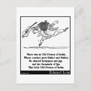 Edward Lears alte Person von Ischia Limerick Postkarte