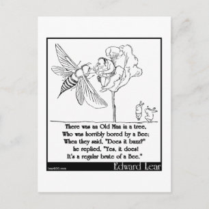 Edward Lears alter Mann in einem Baum Limerick Postkarte