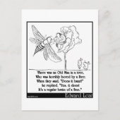 Edward Lears alter Mann in einem Baum Limerick Postkarte (Vorderseite)